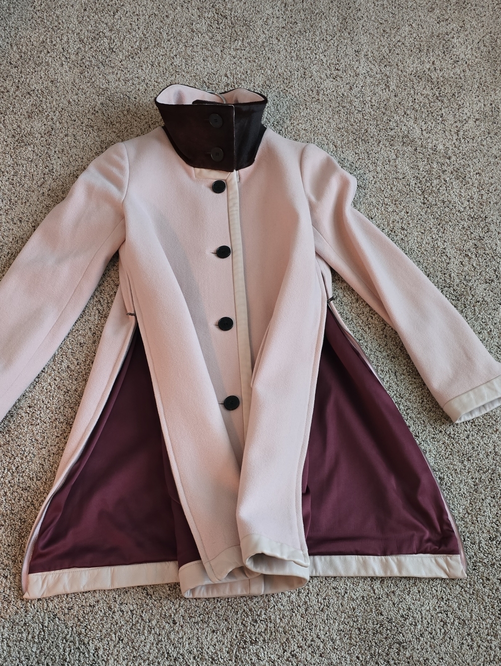 Club Monaco Sz S (4/6) COAT - Wool Blend, Leather And Fur Detail